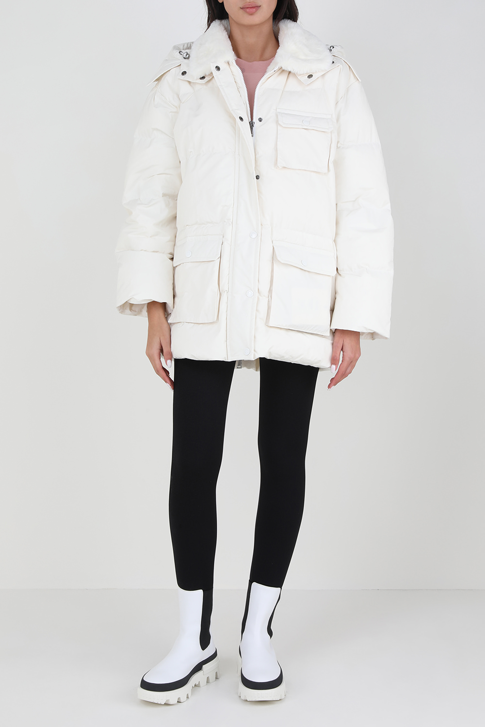 מעיל פאפר מכופתר עם קפוצ'ון נשלף MONCLER